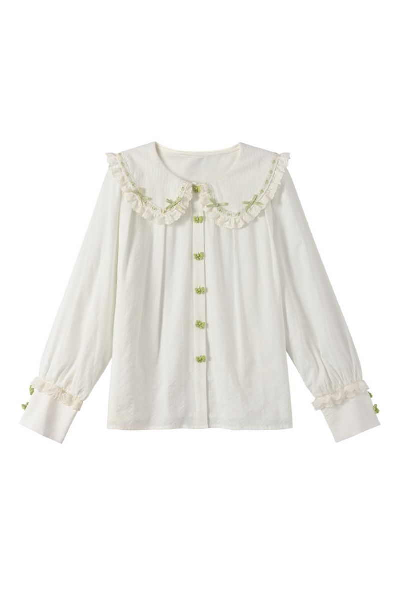 Lace Retro Doll Shirt + Gingham Plaid Sleeveless Dress