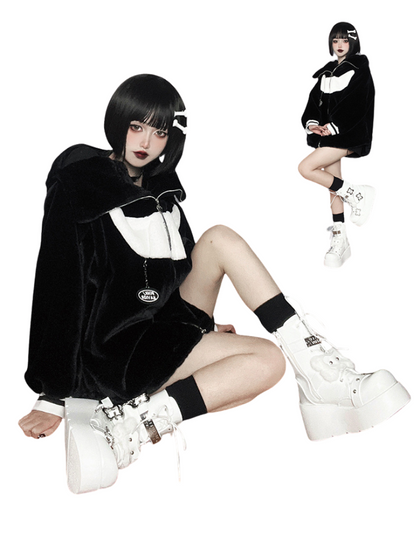 Small Bone Denim Round Toe Platform Short Boots