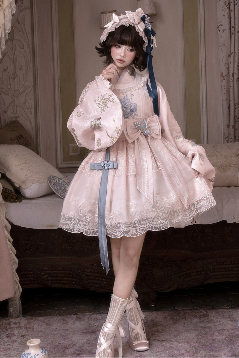 Colorful Jacket + Short Jacket + Dress + Headband + Ribbon