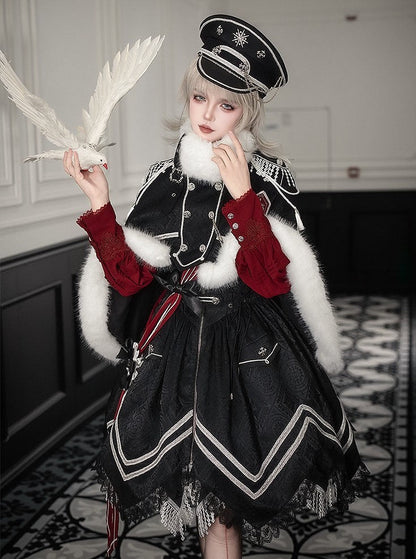 [pre-order Deadline: April 23] Dawnbreaker Gothic Jacquard Military Bustier Suspender Dress