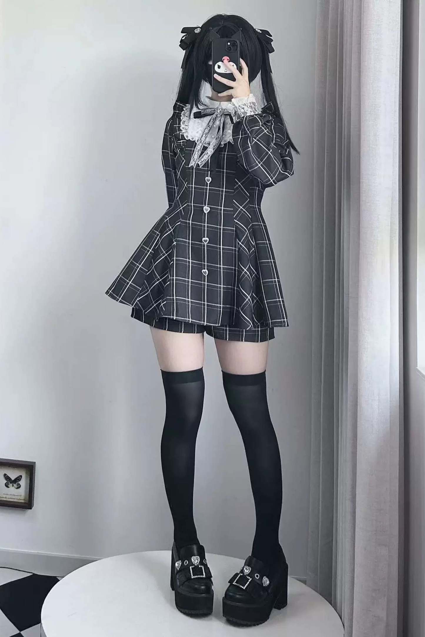 [pre-order] Jirai Plaid Top + Inner Plaid Pants