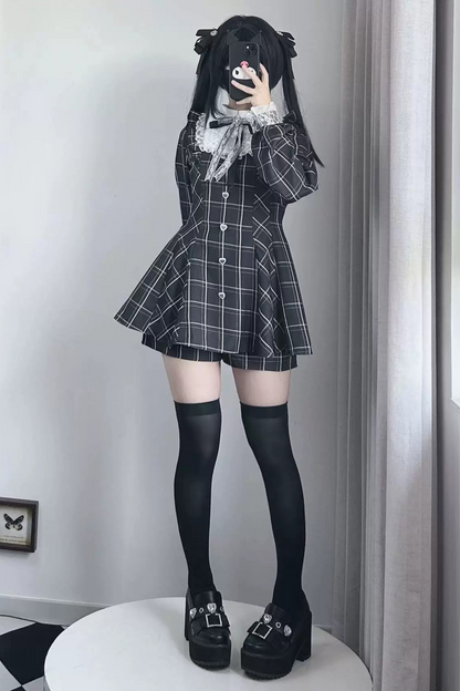 [pre-order] Jirai Plaid Top + Inner Plaid Pants
