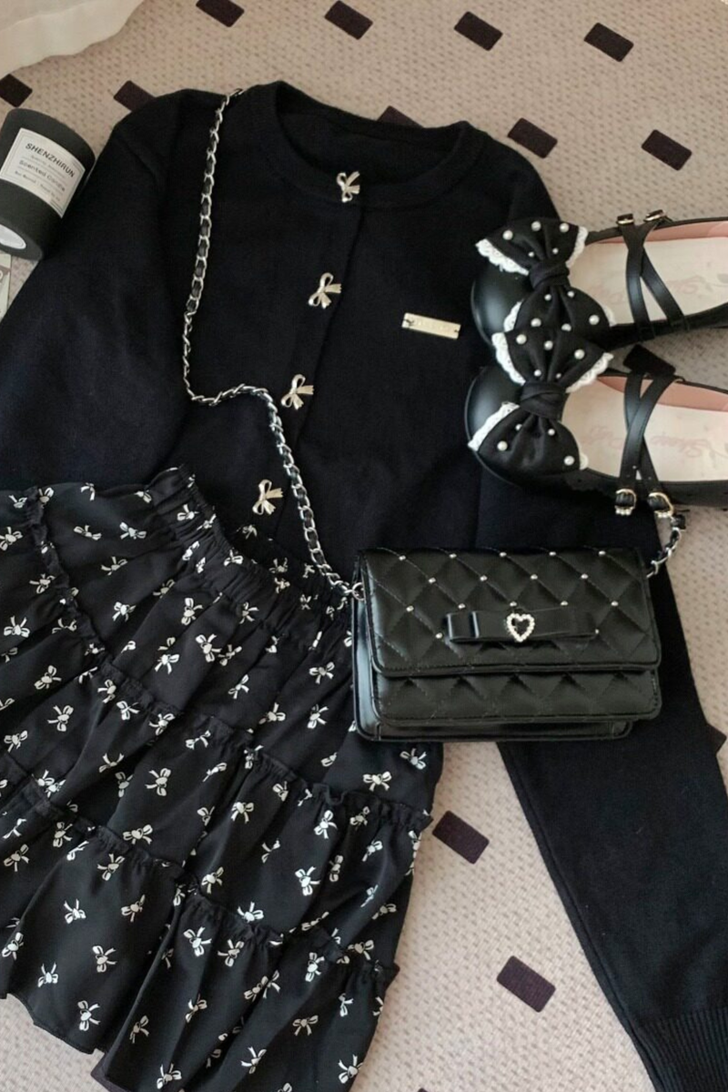 Rhinestone Bow Chain Bag