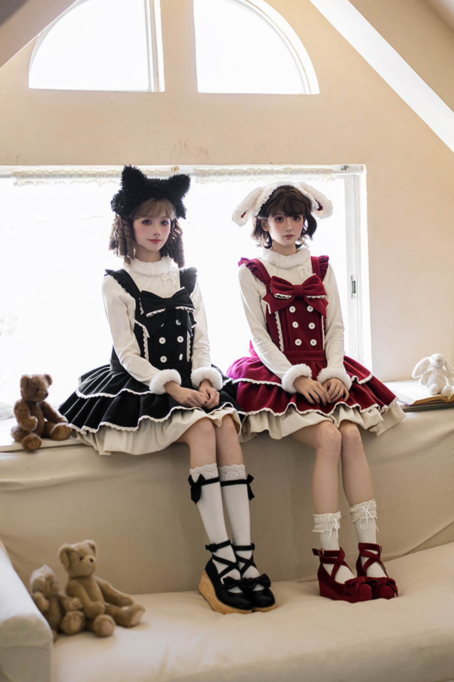 Doll Lolita Dress + Top + Animal Leg Loops + Animal Headband