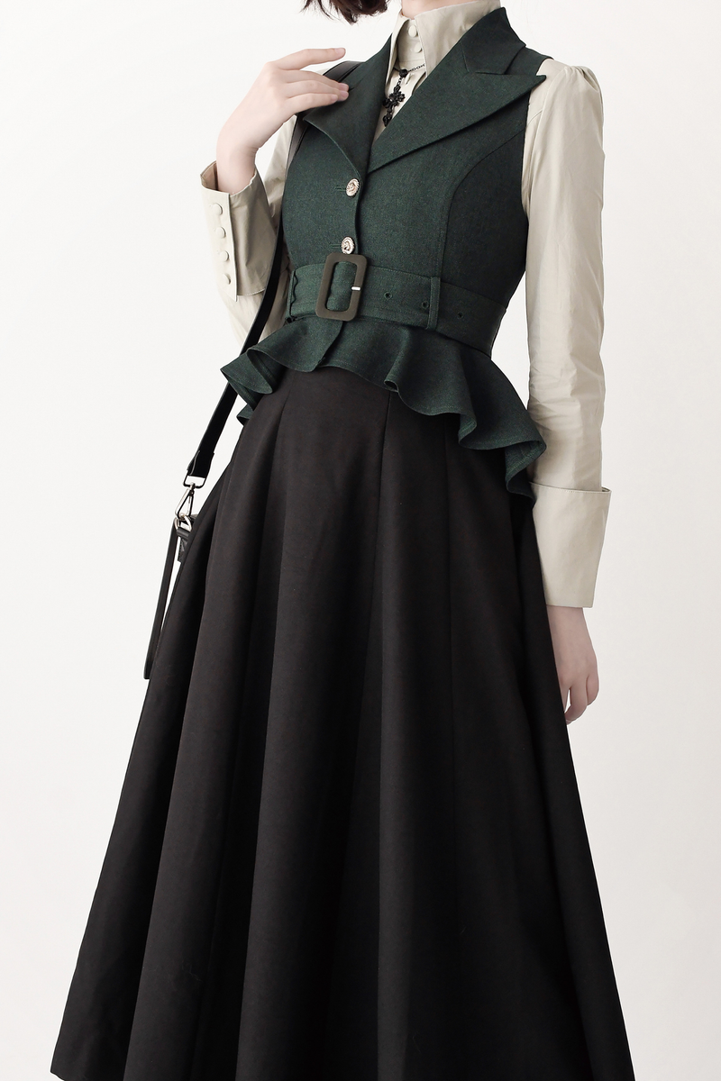 Umbrella Style Trailing Vest + Long Skirt + Short Skirt