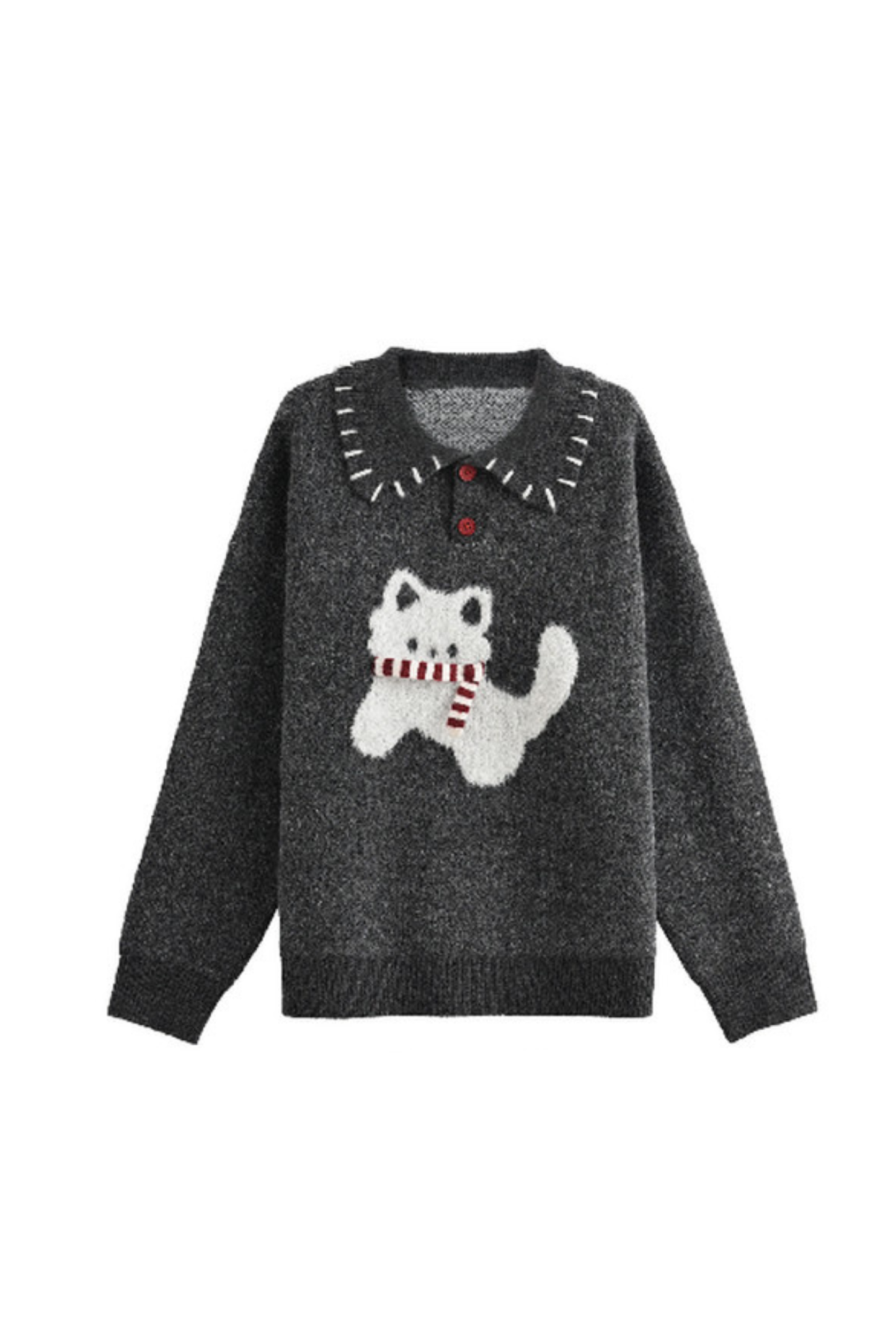 Cat Knit Sweater + Snowflake Cardigan
