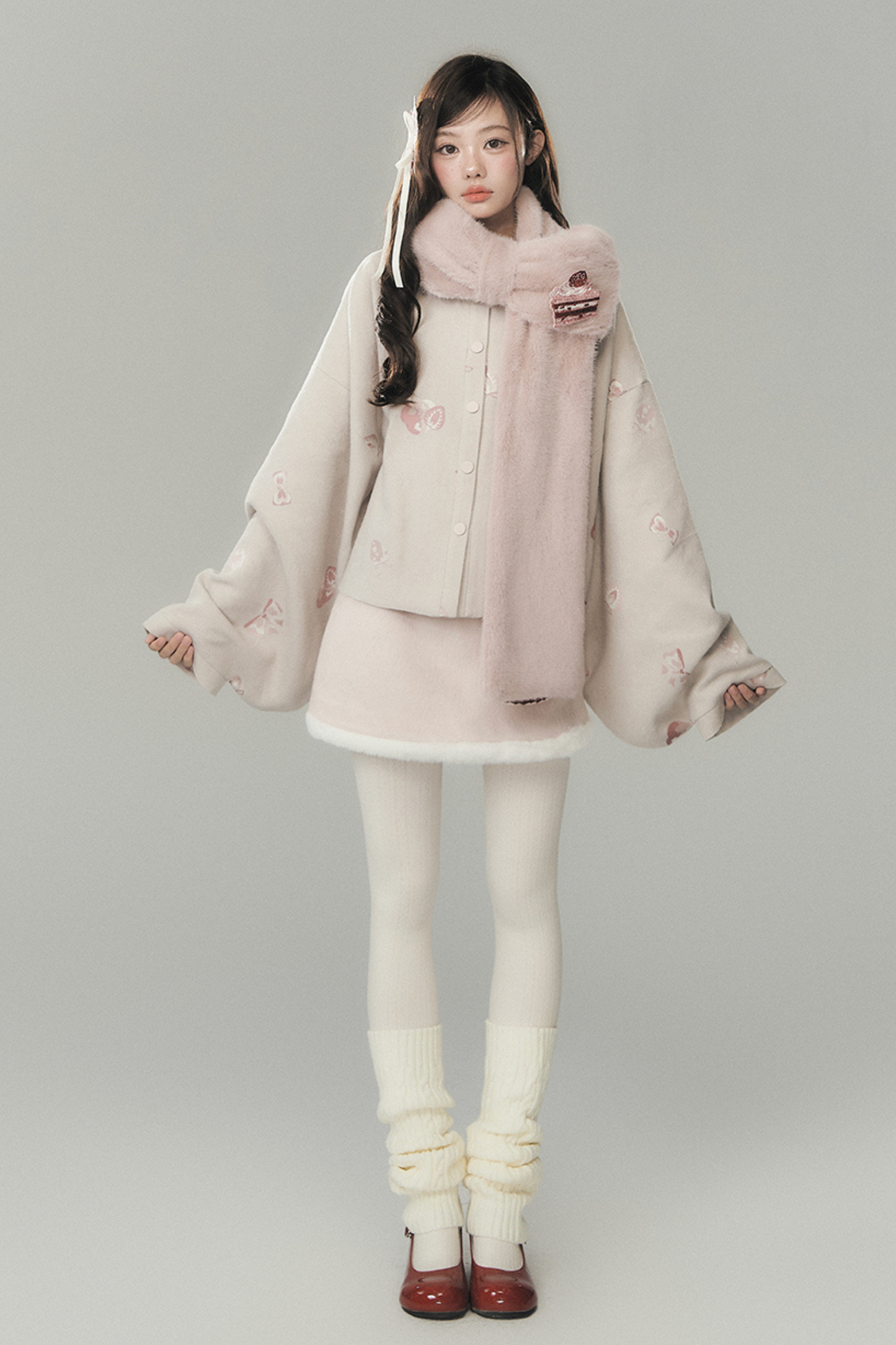 Strawberry Cake Preppy Style Vest + Top + Skirt
