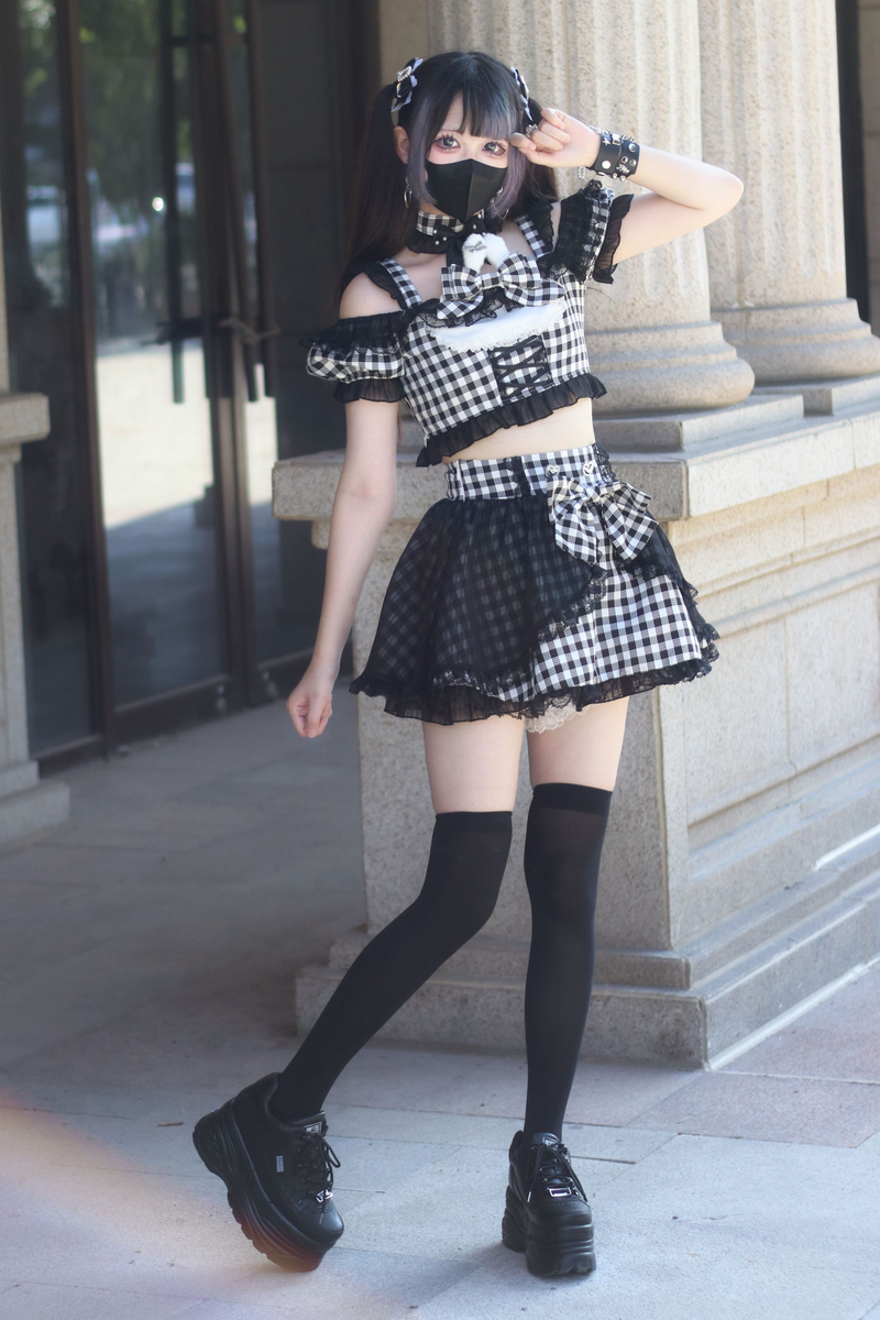 Underground Idol Plaid Matching Set