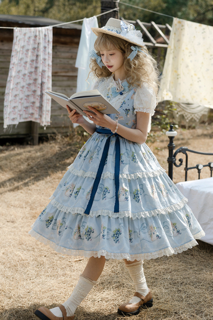 Benny's Blueberry Garden Lolita Jumper Skirt + Dress + Inner Shirt