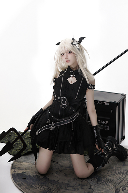 [pre-order] Dark Gothic Style Sleeveless Dress + Belt