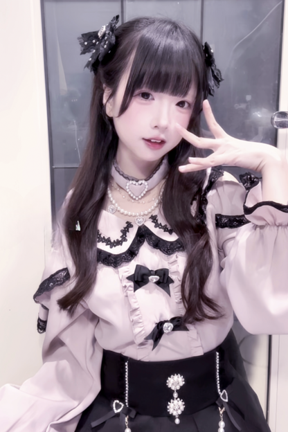 [pre-order] Jirai Sweet Girly Love Top + Pearl Skirt