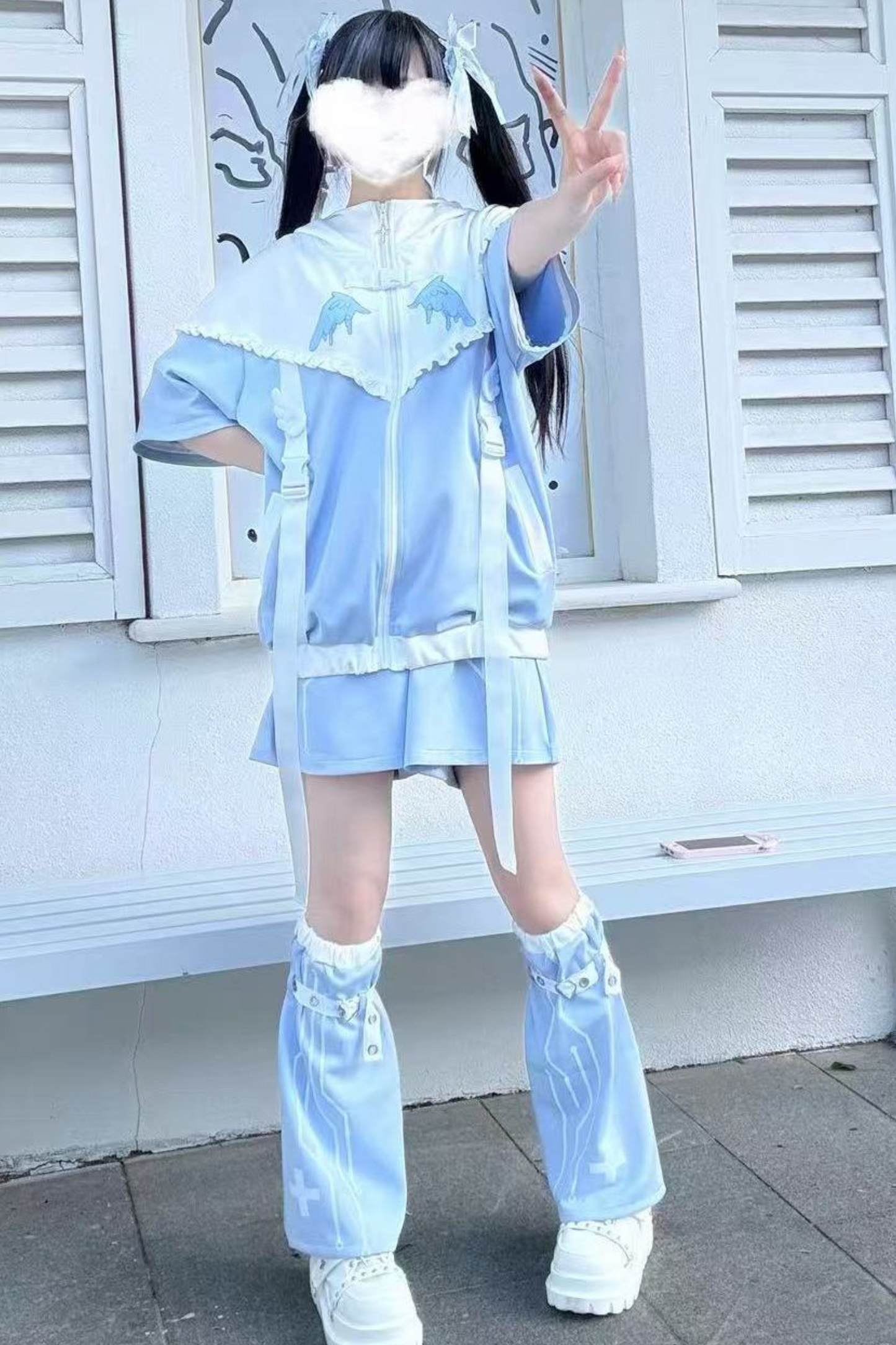 Aqua Angelic Subculture Hoodie Jacket + Pants + Leg Cover