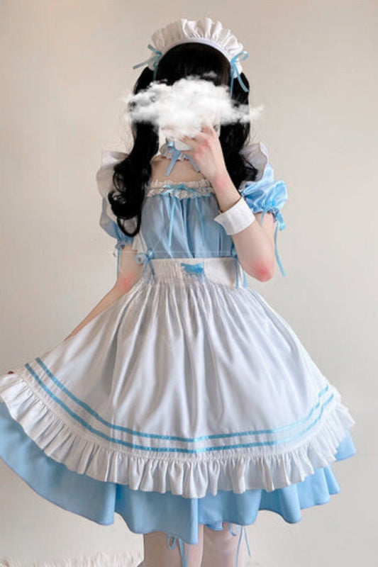 Powder Blue Alice Maid Dress Set