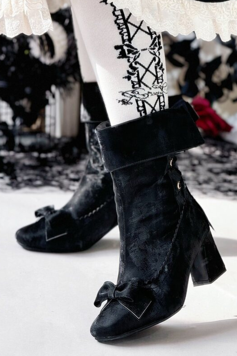 Retro Sweet Ribbon Lolita Short Boots