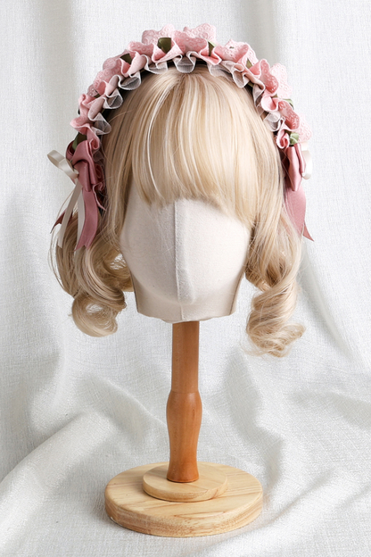 Country Bouquet Lolita Hood + Flat Hat + Clip Hat + Hair Band
