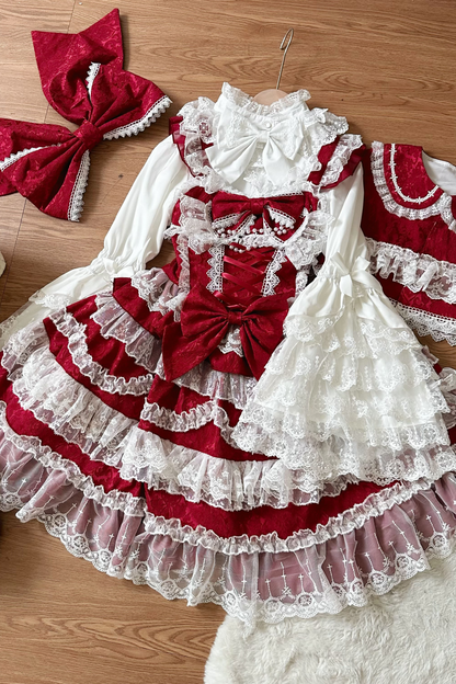 [pre-order] Heart Throbbing Lolita Dress + Ruffle Blouse