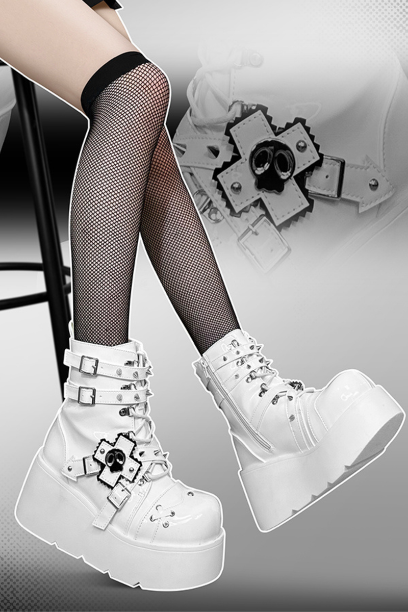 Punk Cat Small Skull Boots