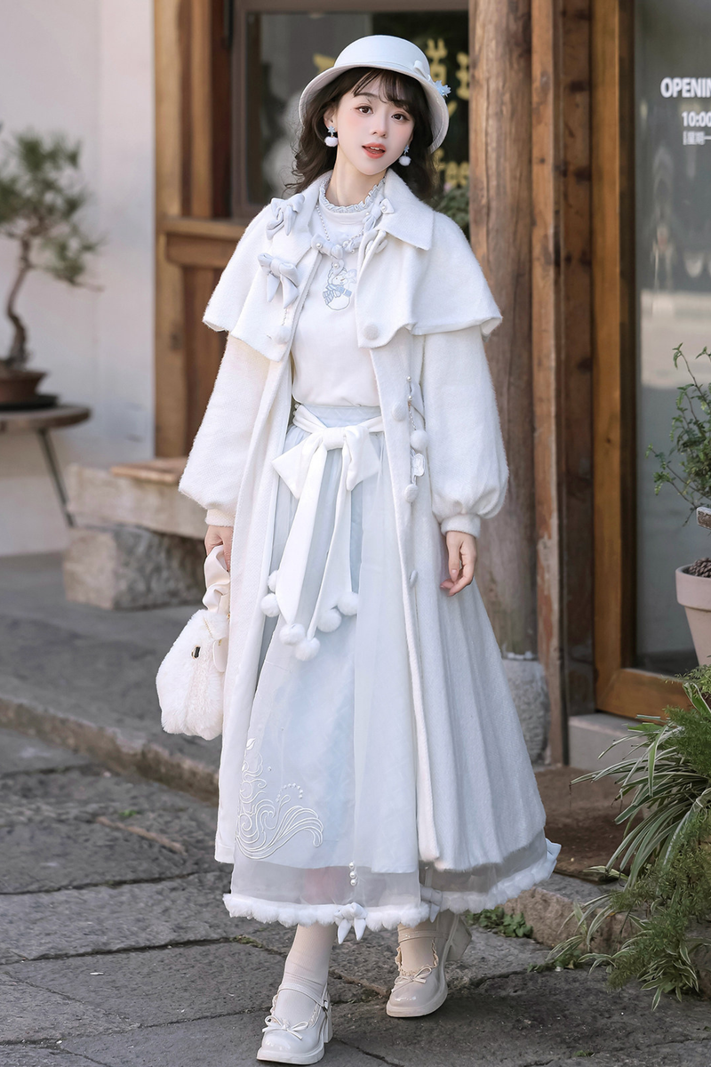 Clear Sky Lolita Coat + Tops + Skirt