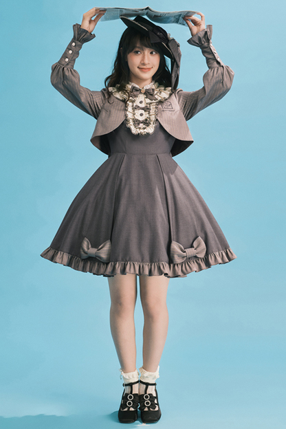 [pre-order] Retro College Lolita Dress + Sweet Ribbon Set