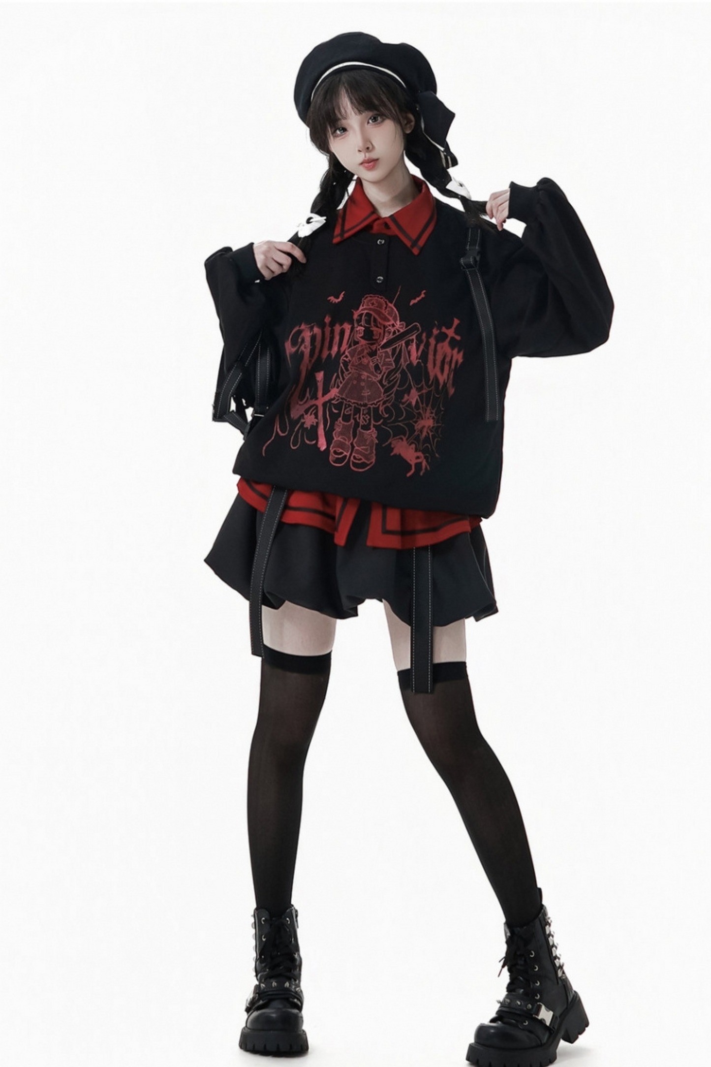 Dark Graffiti Sweatshirt + Skirt