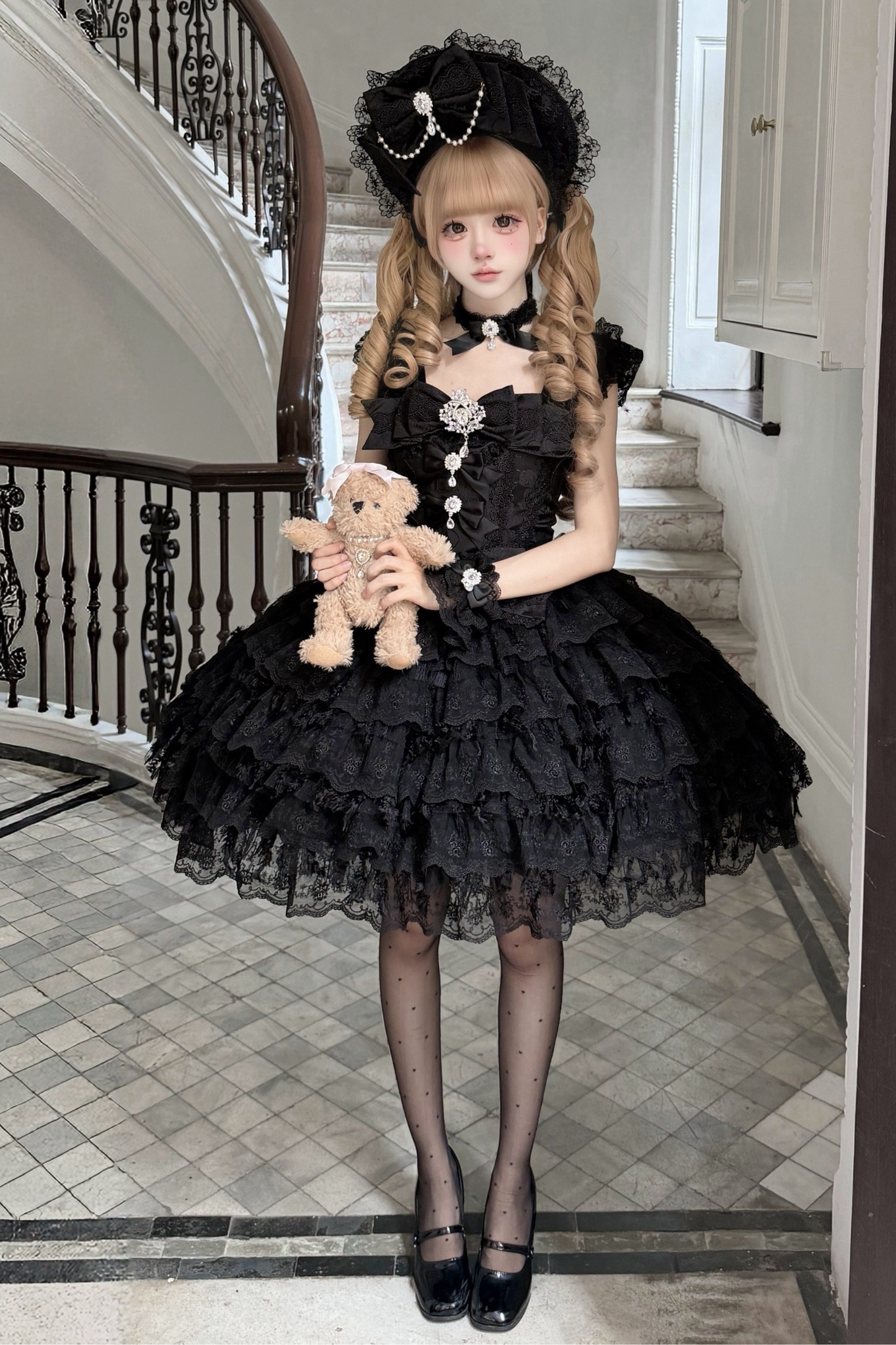 Sugar Lolita Dress + Necklace + Ribbon