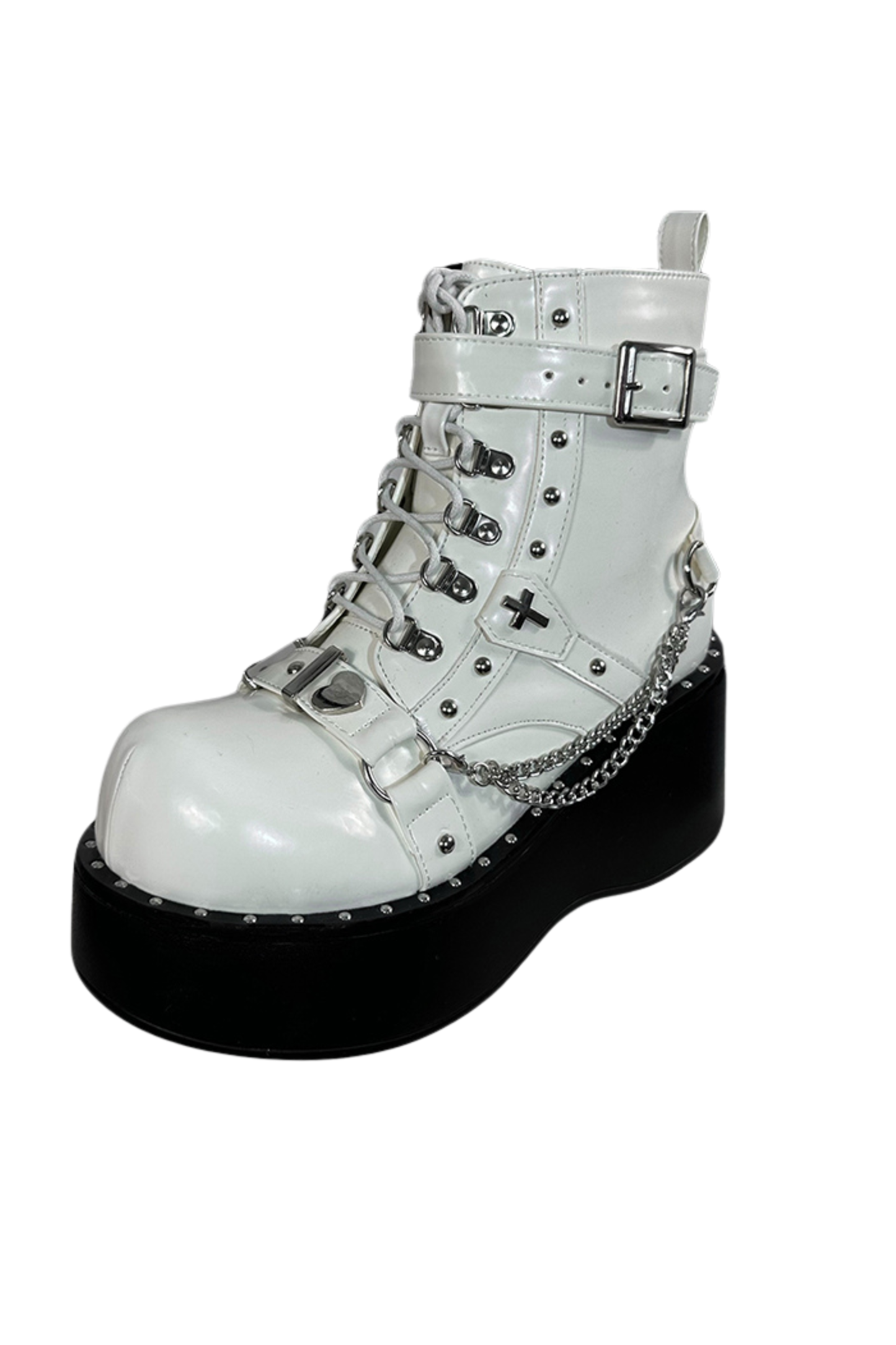 Dark Punk Buckle Platform Boots
