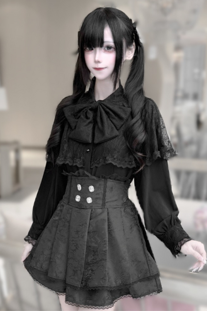 Dark Moon Shadow Cloak Veil Shirt + Skirt
