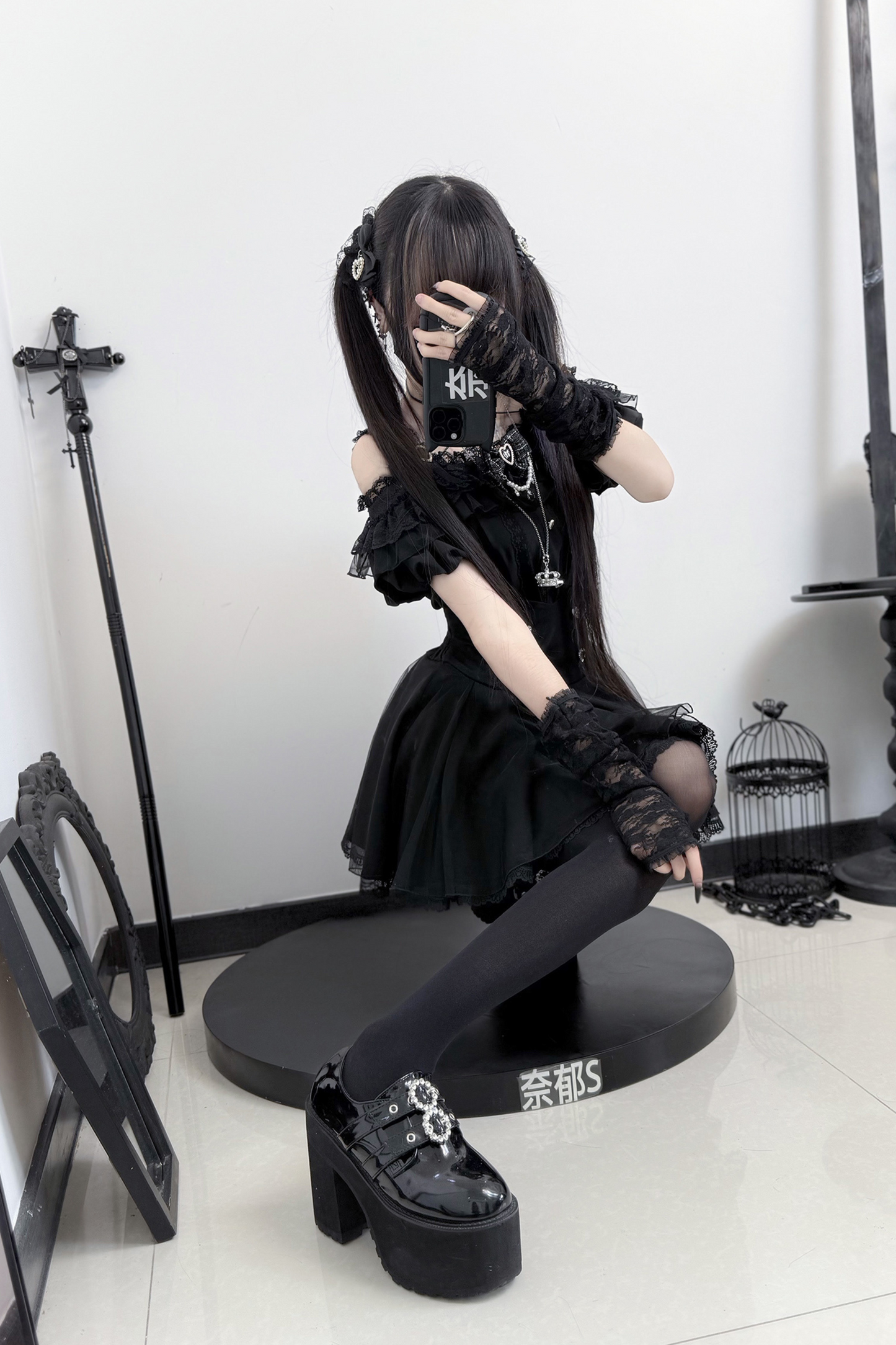 [pre-order] Jirai Off Shoulder Top + Flare Skirt + Ribbon