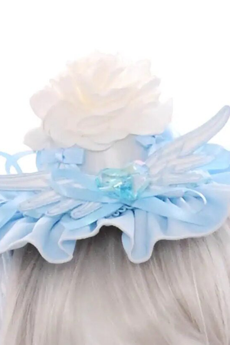 Aqua Angel Line Top + Skirt + Shirt Collar + Sleeve + Hat + Clips