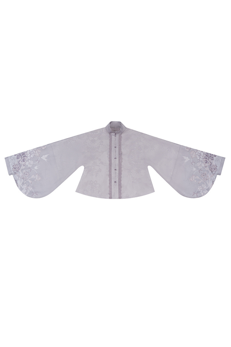 Chinese-style Stand Collar Jacket + Suspender Dress + Hairband