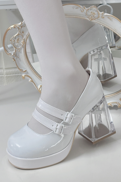 [pre-order] Cross Aria Gothic Lolita Clear Shoes