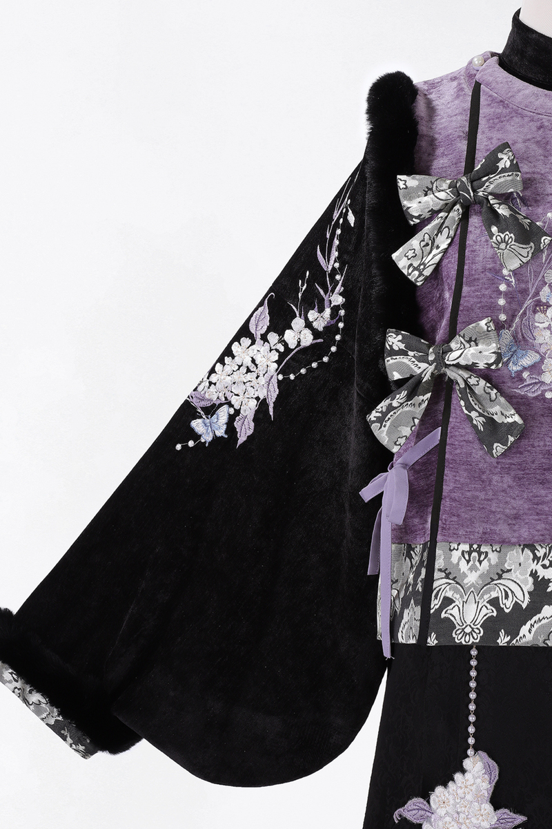 Dark Knight Chinese-style Top + Vest + Skirt