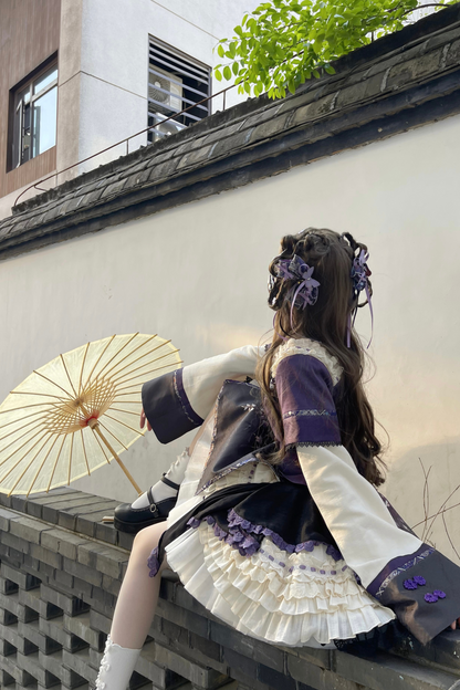 Chinese-style Girl Lolita Tops+skirt+headband+clip