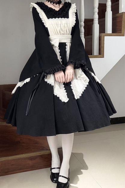 [pre-order] Gothic Doll Lolita Dress + Lolita Apron