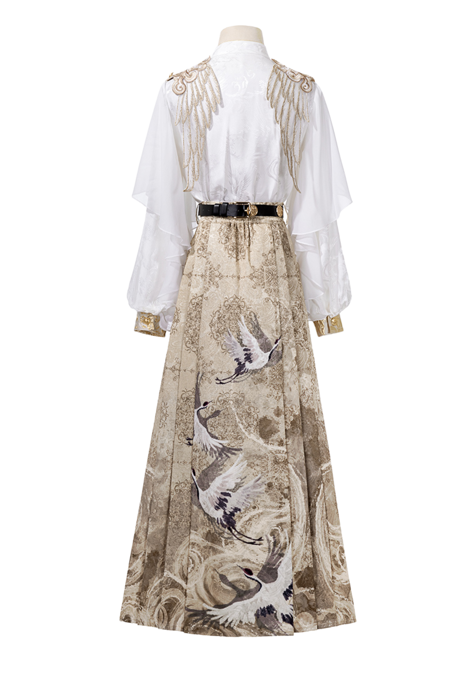 Retro China Blouse + Long Skirt