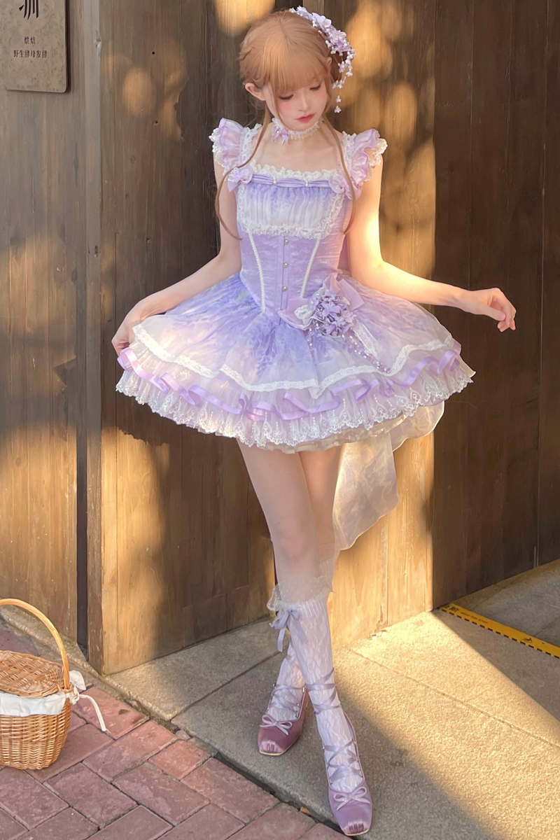 [pre-order] Ballet Style Dress + Hat + Headband + Ribbon Tail