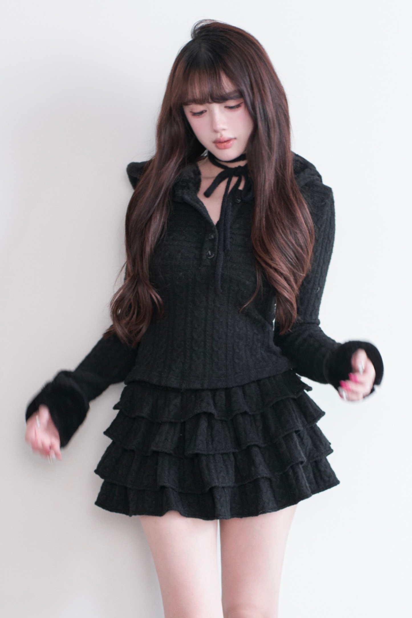 Cable Knit Top + Tiered Skirt