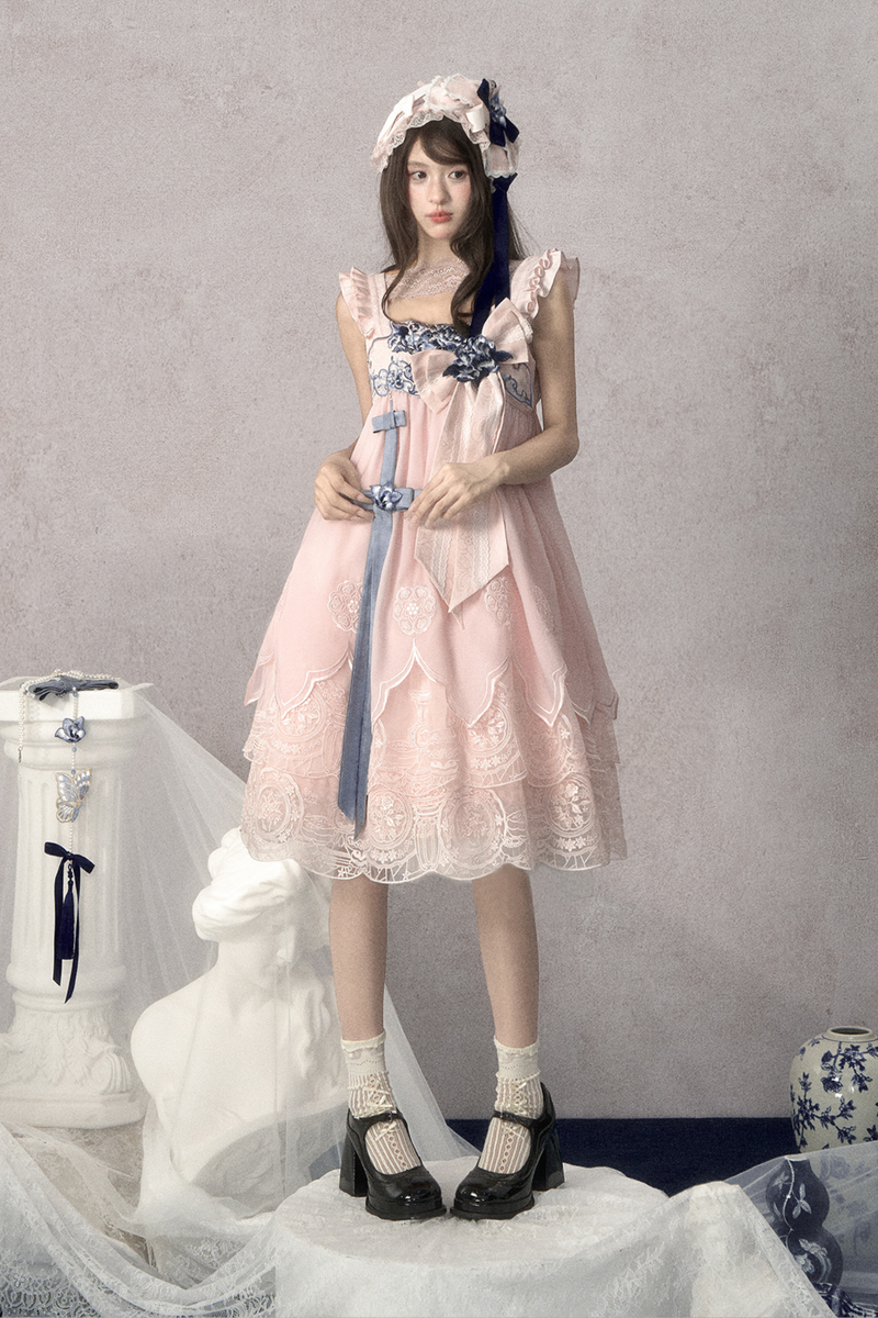 Sweet Chinese-style Suspender Dress