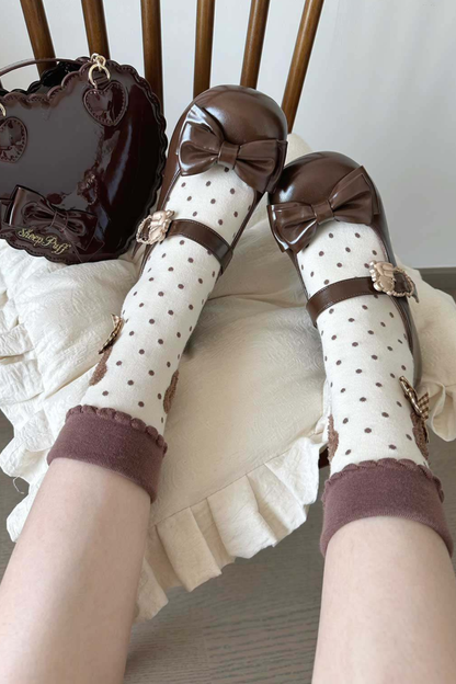 Glossy Color Ribbon Shoes