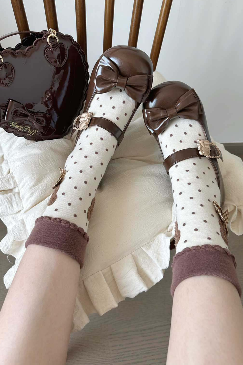 Glossy Color Ribbon Shoes