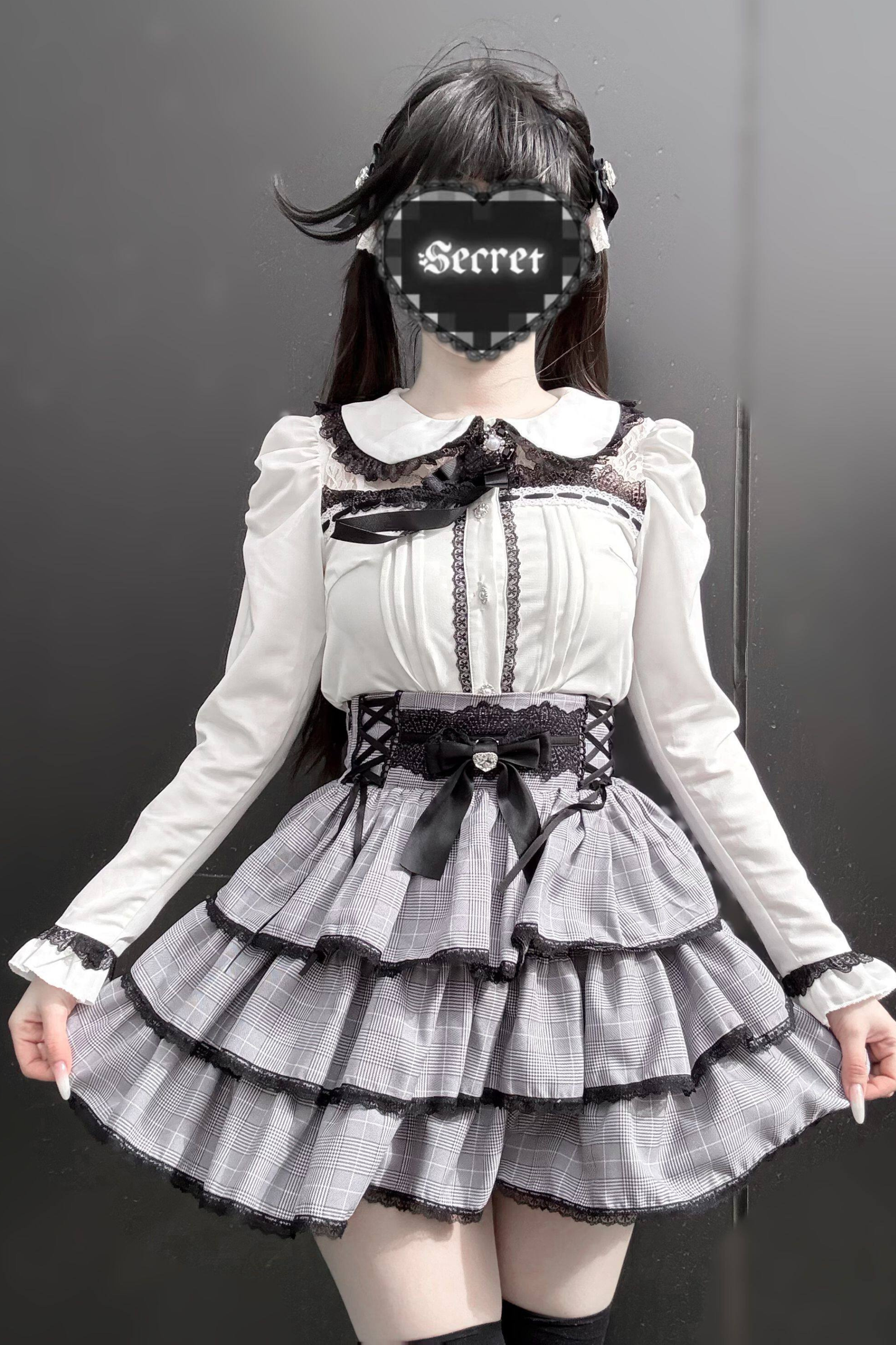 Dark Lace Top + Skirt