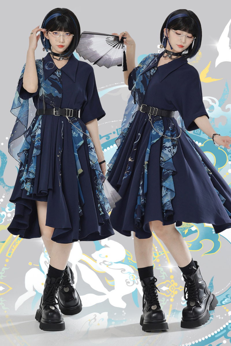 Chinese-style Embroidery Dress + Belt + Girdle