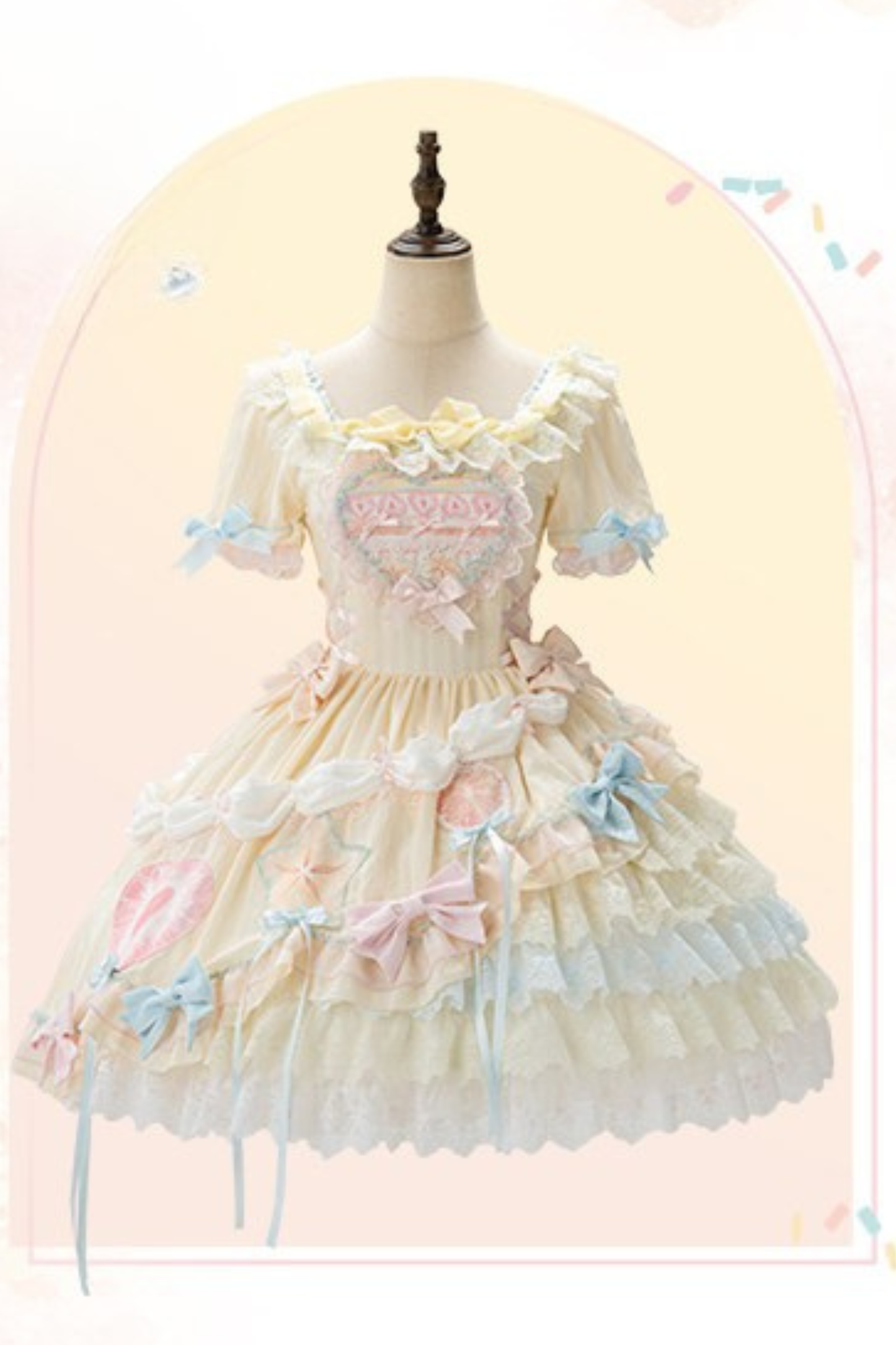 [pre-order] Slice Cake Lolita Dress + Jumper Skirt + Headband + Clip + Hat