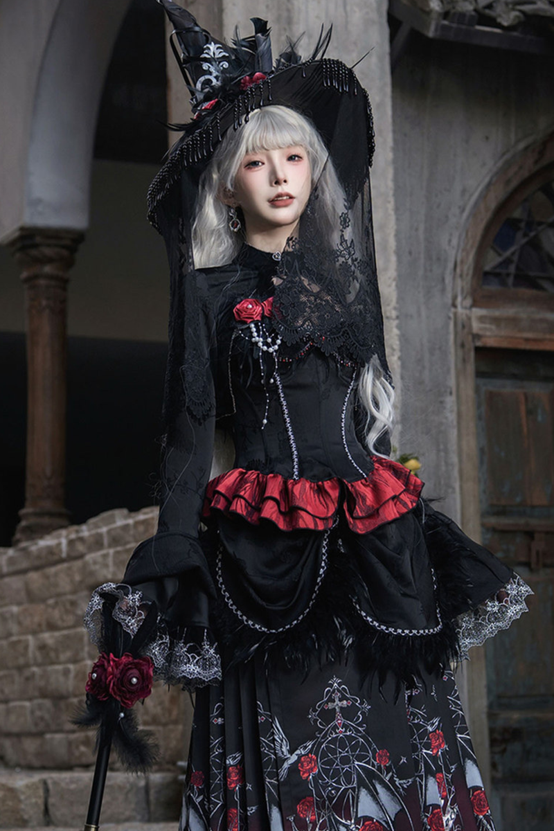 Gothic Gradient Gothic Skirt + Top + Cardigan + Shirt