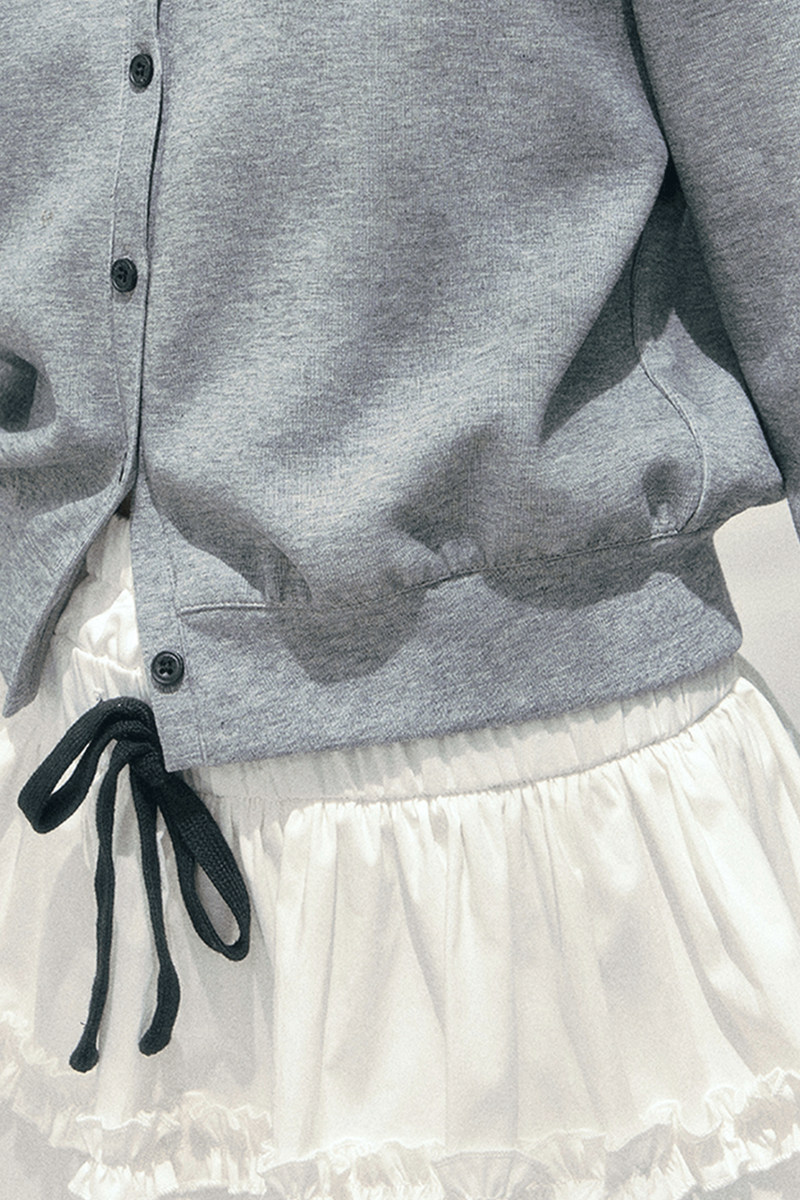 French Faux Two Piece Polo Sweater