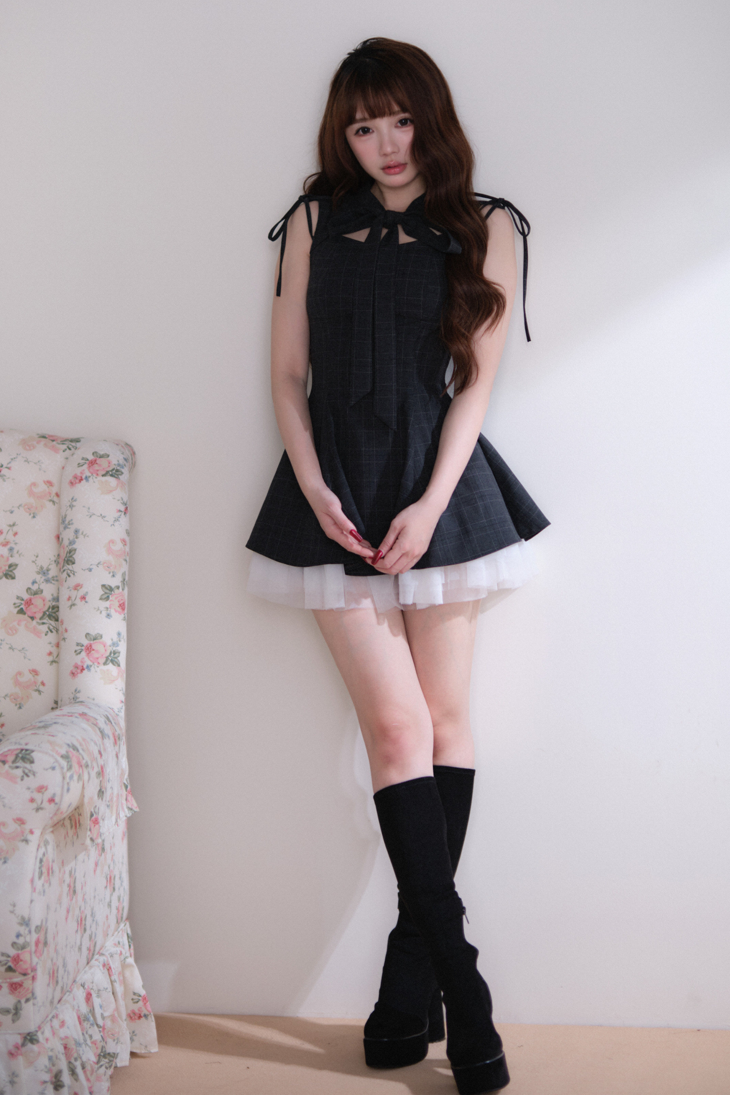 Plaid Layered Hem Sleeveless Dress