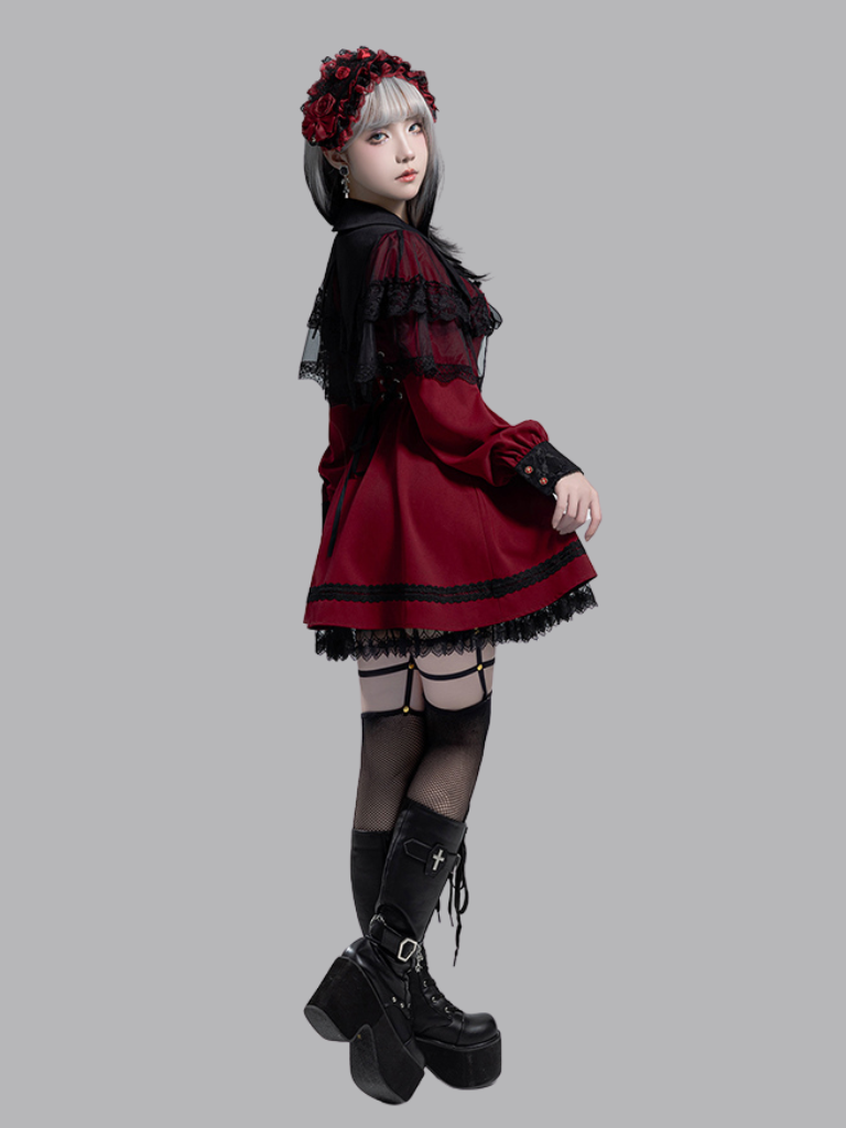 Vampire Princess Sp Dress + Corset Tulle Lace Skirt
