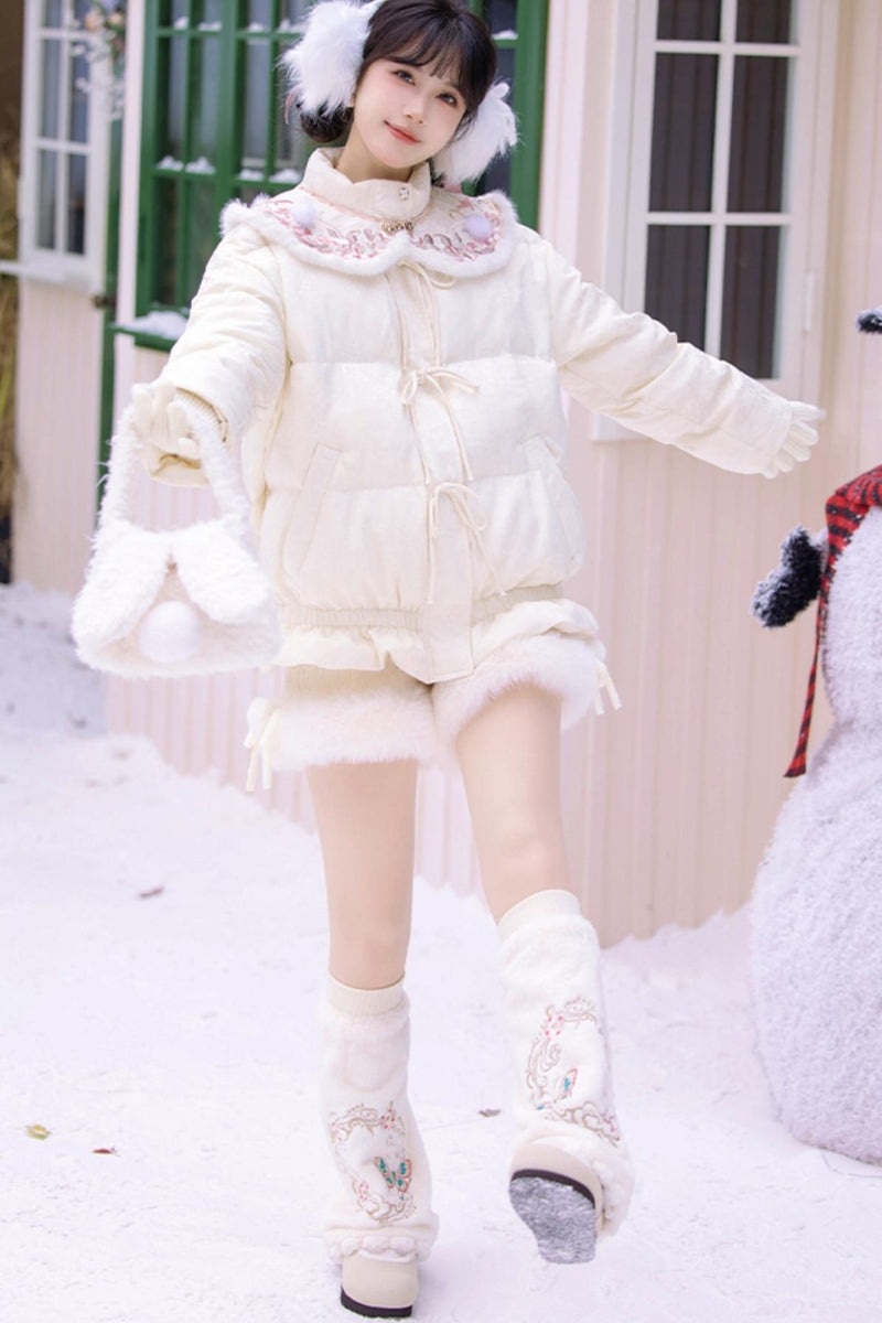 Vanilla Warm Duck Down Jacket Set