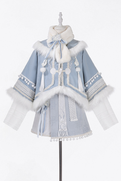 China Snow Lolita Jacket + Top + Skirt + Scarf