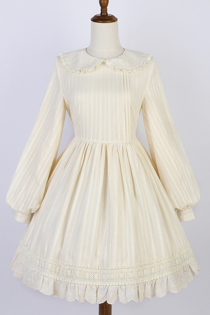 Retro Flower Chinese-style Cardigan + Flared Doll Collar Dress